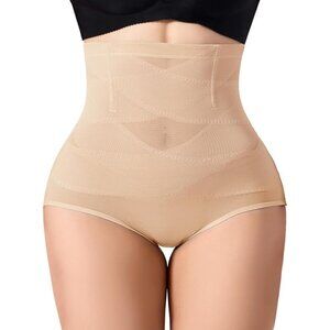 Women Cream Thong Shapewear Seamless High Waisted Panties Body Shaper Underwear